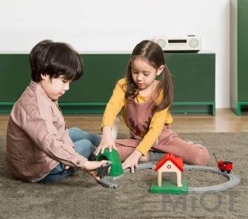 Дерев'яна залізна дорога Xiaomi Mitu Track building block sound and light train DIEL0384