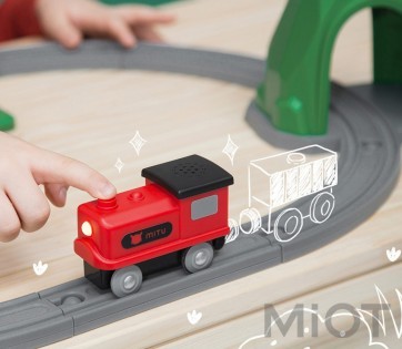 Дерев'яна залізна дорога Xiaomi Mitu Track building block sound and light train DIEL0384
