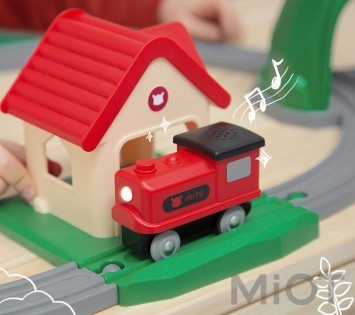 Дерев'яна залізна дорога Xiaomi Mitu Track building block sound and light train DIEL0384