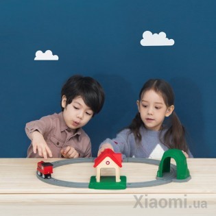 Деревянная железная дорога Xiaomi Mitu Track building block sound and light train DIEL0384
