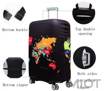 Захисний чохол для валізи MiUi World map size M for suitcase 22-24"