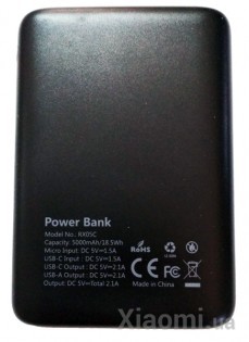 Универсальная батарея MIUI Powerbank RX05C Black 5000 mAh