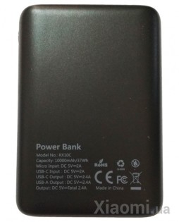 Универсальная батарея MIUI Powerbank RX10C Black 10000 mAh