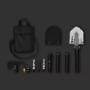 Багатофункціональна лопата з сокирою та ліхтарем Xiaomi Jiuxun Tools 9в1