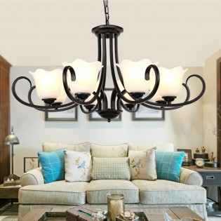 Люстра на 6 плафонов MOAAN American Wrought Black/White (M6019)