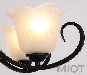 Люстра на 6 плафонів MOAAN American Wrought Black/White (M6019)