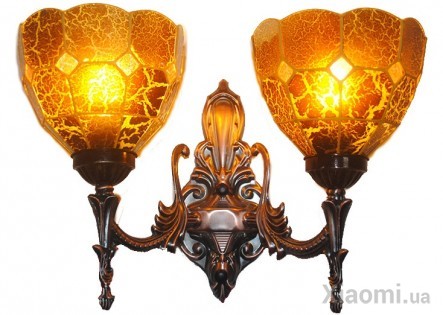 Бра MOAAN Mediterranean Style 2Bulb Brown/Tiffany (8001)