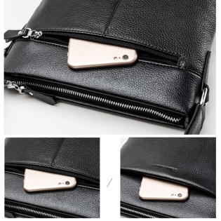 Мужская сумка через плечо Bison Denim N2821-1B (Черный)