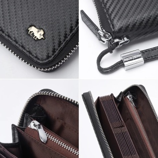 Мужское кожаное портмоне Bison Denim W8275-1BY (Черный)