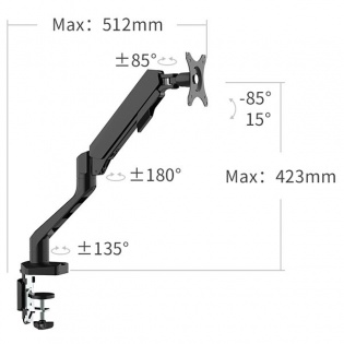 Настольное крепление для монитора Xiaomi Loctek Pneumatic Single 17-30&`34; (DBL502) Black