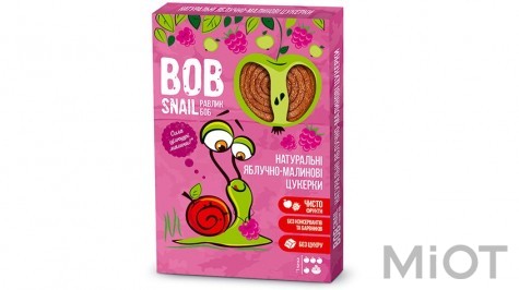 Натуральнi Яблучно-Малиновi Цукерки ТМ "BOB SNAIL" (РАВЛИК БОБ) 60 г (Україна)
