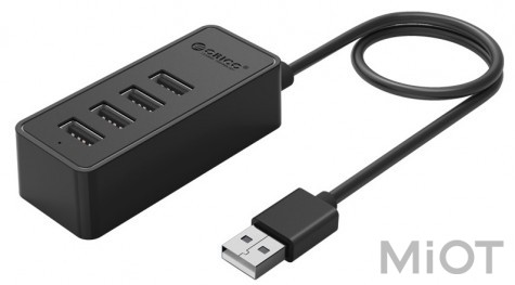 USB-хаб PowerPlant ORICO USB 2.0 4 порта W5P-U2-030-BK-PRO (CA911424)