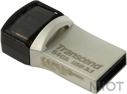 USB флеш накопичувач Xiaomi Transcend JetFlash 890 64GB, Type-C, USB 3.1/3.0 Silver (TS64GJF890S)