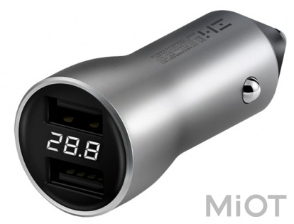 Автомобільний зарядний пристрій Xiaomi ZMi Car Charger with Display Silver AP621
