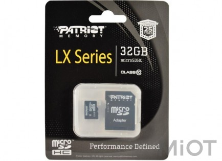 Карта пам'ятi Patriot LX Series microSDHC 32GB Class 10 + SD