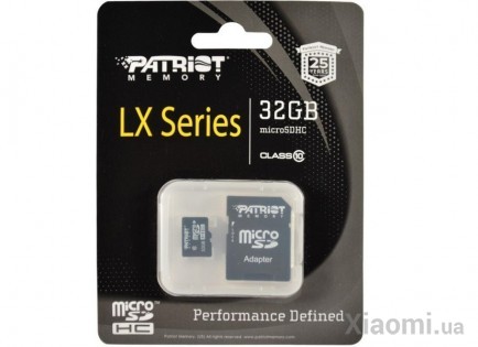 Карта пам'ятi Patriot LX Series microSDHC 32GB Class 10 + SD
