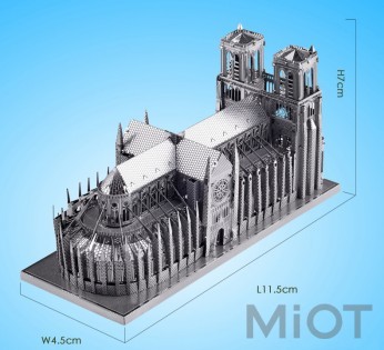 Колекційна модель PIECECOOL NOTRE DAME CATHEDRAL PARIS SILVER P016-S