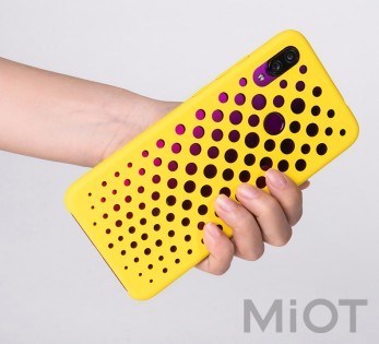 Чохол бампер Xiaomi Perforated Case Redmi Note 7 Yellow ORIGINAL