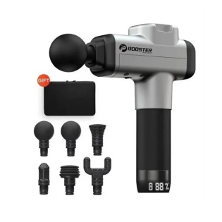Перкусiйний масажер тригерних точок Booster M2 (M2-A) Massage Gun 24V, 6 насадок (Чорний)