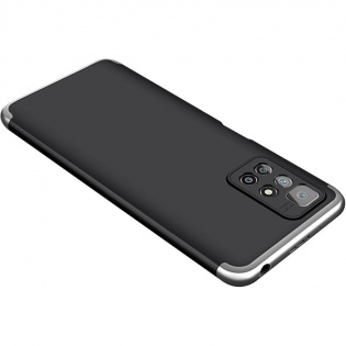 Пластиковая накладка GKK LikGus 360 градусов (opp) для Xiaomi Redmi 10 Черный / Серебряный (200473)