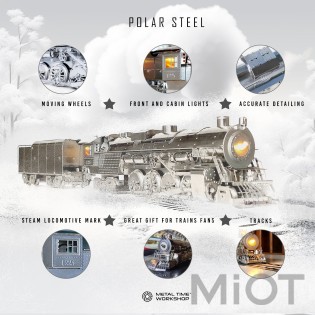 Поезд Полярный экспресс цветной Metal-Time Polar Steel color MT052