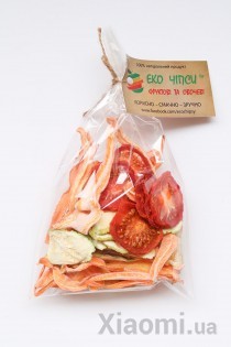 Смесь овощных чипсов, 50 г (Кабачок, Морковь, Помидор)