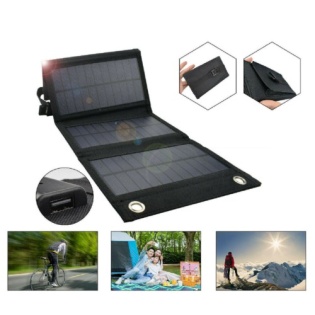 Портативна вологостiйка сонячна панель Solar panel 15W 1xUSB С01549 (Чорний)