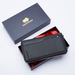Портмоне чоловіче шкіряне Bison Denim N8271-1B (Чорний)