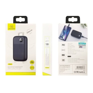 Повербанк Usams US-CD98 10000mAh з QC3.0 (Чорний)