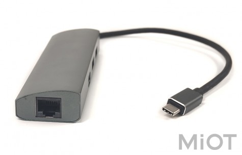 Перехідник PowerPlant Type-C - 2xUSB 3.0, Type-C USB 3.1, Gigabit Ethernet (CA910557)