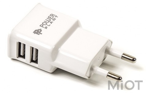 Мережевий зарядний пристрій PowerPlant для USB 2.1A