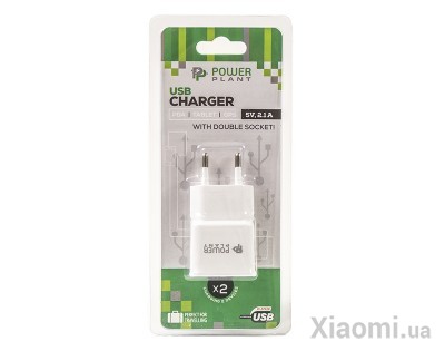 Сетевое зарядное  устройство PowerPlant для USB 2.1A