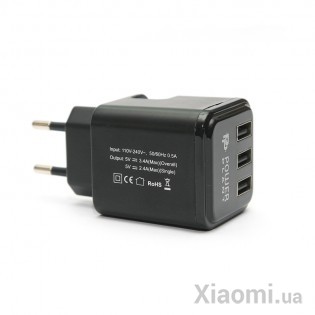 Сетевое зарядное  устройство PowerPlant W-360 3xUSB: 220V, 3.4A (DV00DV5065)