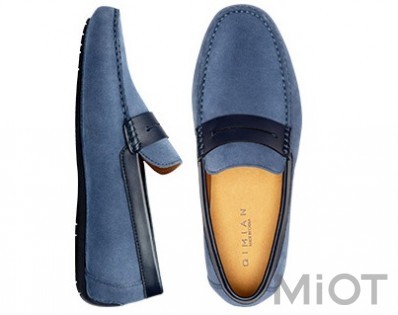 Чоловічі мокасини замшеві Xiaomi QIMIAN Suede leather beanie shoes Blue 43 size