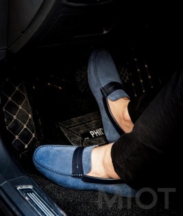 Чоловічі мокасини замшеві Xiaomi QIMIAN Suede leather beanie shoes Blue 43 size