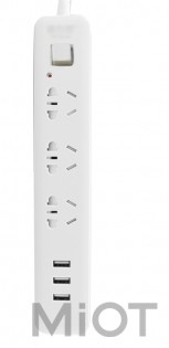 Подовжувач Quan Ba Power Strip (3 розетки; 3 USB) 1.8m White