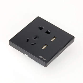 Розетка универсальная двойная с USB Xiaomi OPPLE K05 (K058502-H4) Black