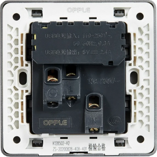 Розетка універсальна подвійна з USB Xiaomi OPPLE K12 (K128502-H2) Grey