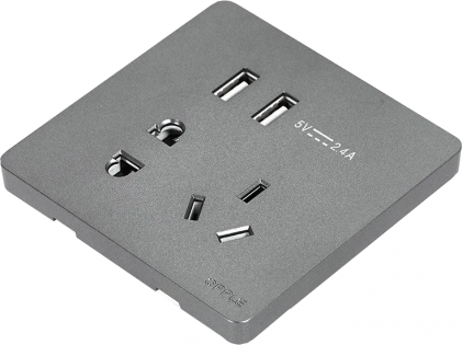 Розетка универсальная двойная с USB Xiaomi OPPLE K12 (K128502-H2) Grey