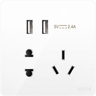 Розетка универсальная двойная с USB Xiaomi OPPLE K12 (K128502) White