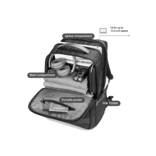 Рюкзак для офиса Tigernu T-B9058 с отделом под 15.6-дюймовый ноутбук (Черный)