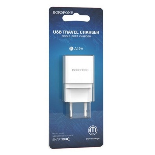 Сетевое зарядное устройство USB BOROFONE BA19A Nimble single port (Белый)