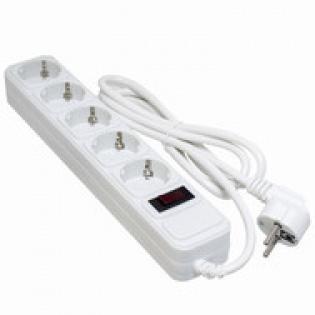 СЕТЕВОЙ ФИЛЬТР 5 РОЗЕТОК WHITE 5.0 м, 3*1мм2 SP-1055W PATRON