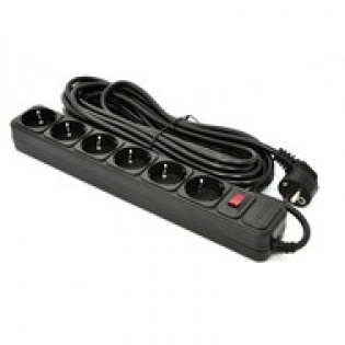 СЕТЕВОЙ ФИЛЬТР 6 РОЗЕТОК BLACK 10.0 м, 3*1мм2 SP-10610 PATRON
