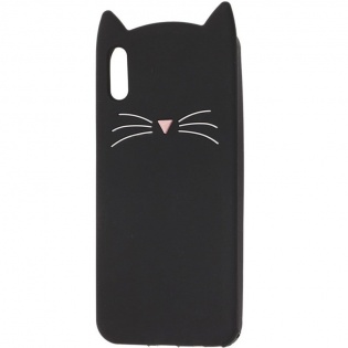 Силиконовая накладка 3D Cat для Xiaomi Mi 9 SE Черный (106833)