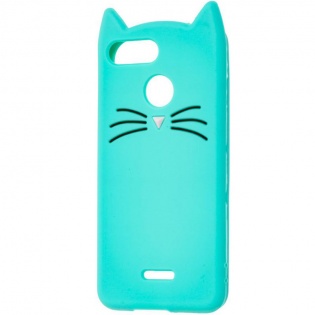 Силиконовая накладка 3D Cat для Xiaomi Redmi 6 Бирюзовый (106837)