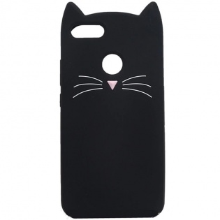 Силіконова накладка 3D Cat для Xiaomi Redmi 6 Чорний (106839)