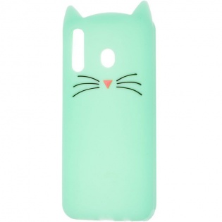 Силіконова накладка 3D Cat для Xiaomi Redmi Note 5 Pro / Note 5 (DC) Бірюзовий (106853)