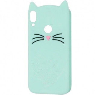 Силіконова накладка 3D Cat для Xiaomi Redmi Note 7 / Note 7 Pro / Note 7s Бірюзовий (106857)