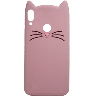 Силиконовая накладка 3D Cat для Xiaomi Redmi Note 7 / Note 7 Pro / Note 7s Розовый (106859)
